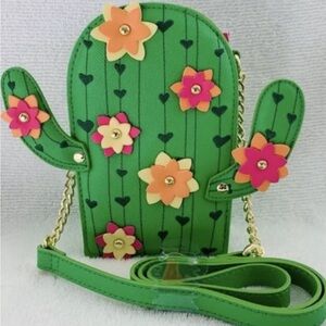 Betsey Johnson Floral Cactus XODesert Crossbody bag purse NWT